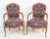 Wood Louis XV Style Carved Walnut Floral Upholstered Armchairs - a Pair For Sale - Image 7 of 7