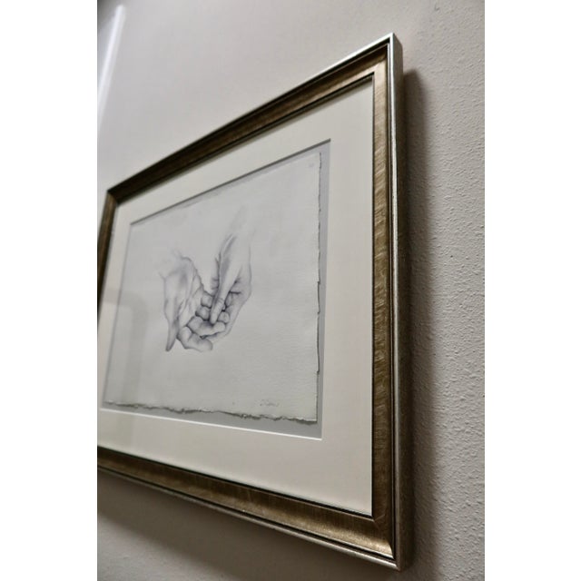 Original Watercolor Painting, 'Clasped Hands' by D. Gibson For Sale - Image 4 of 7