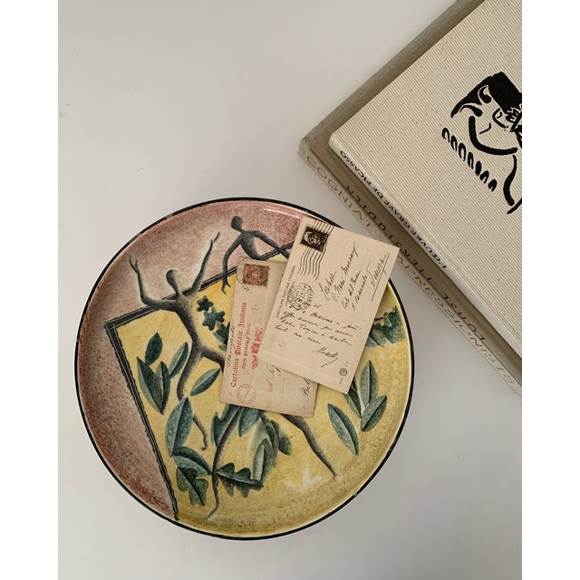 Mid 20th Century Modernist Ceramic Hand-Painted Plate For Sale - Image 5 of 12