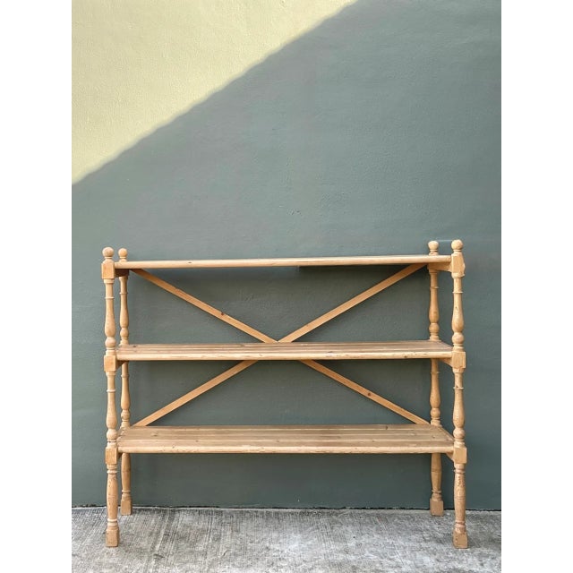 Late 20th Century Vintage Three-Tier Pine Shelf For Sale - Image 5 of 12