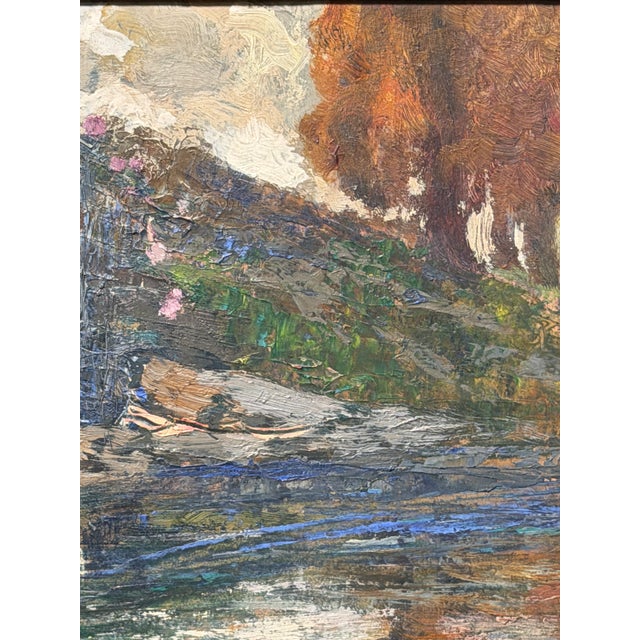 Sacheri, River Landscape, 19th Century, Oil Painting For Sale - Image 5 of 7