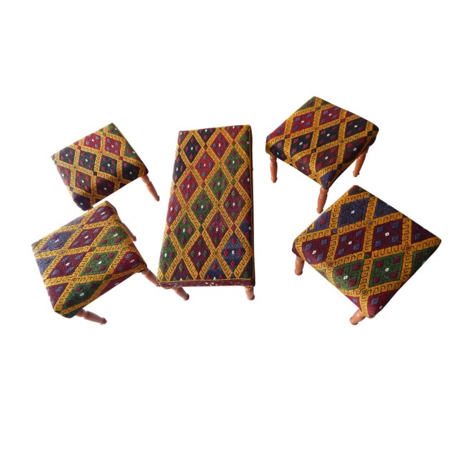 Kilim Bench Upholstered With Turkish Kilim Rug For Sale - Image 13 of 13