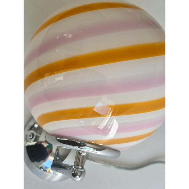 Amber Contemporary Amber and Pink “Rods” Murano Glass Wall Sconces - Lot of 4 For Sale - Image 8 of 8