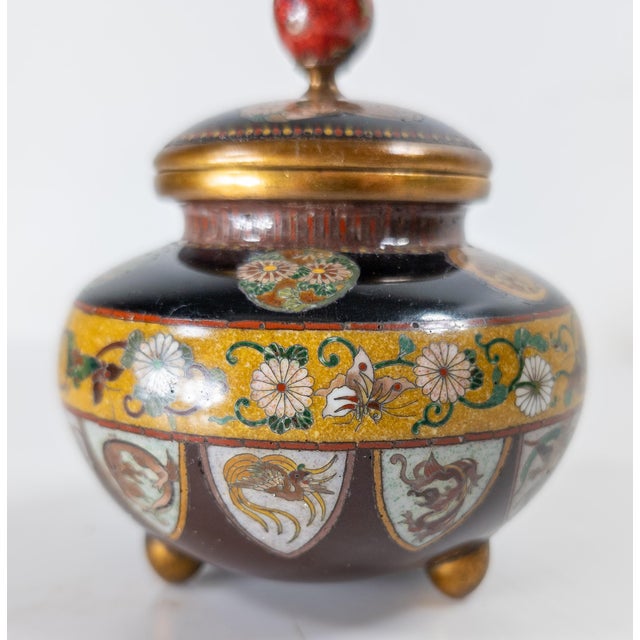 Early 20th Century Japanese Cloisonne Enamel Covered Urn Attr: Honda Yosaburo For Sale In New York - Image 6 of 17