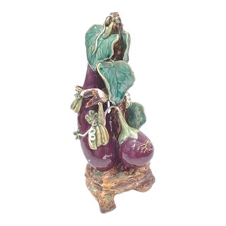 Vintage Majolica Eggplant Sculpture For Sale
