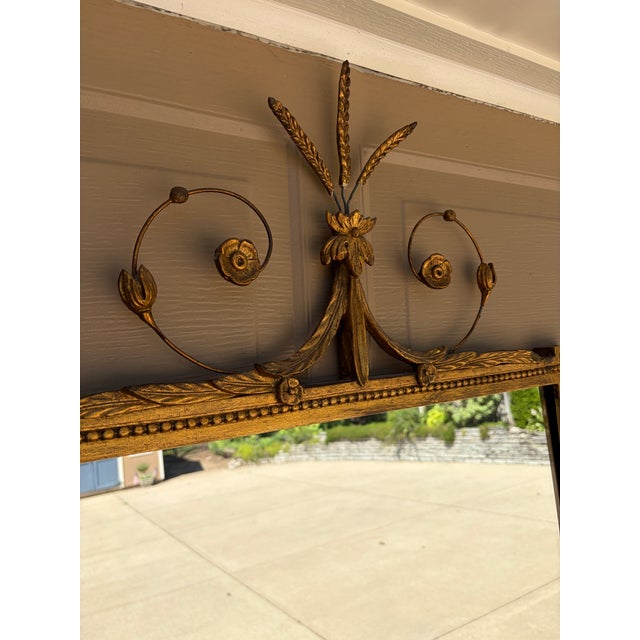 Early 20th-Century Adam Style Giltwood Mirror With Foliate Crest For Sale - Image 14 of 16