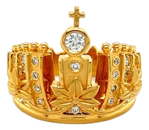 Carrera Y Carrera Mi Princesa Crown Diamond 18k Yellow Gold Ring - Size 6