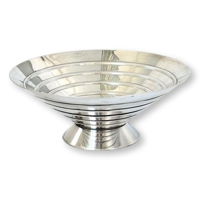 Art Deco Silver-Plate Centerpiece Bowl For Sale - Image 4 of 5