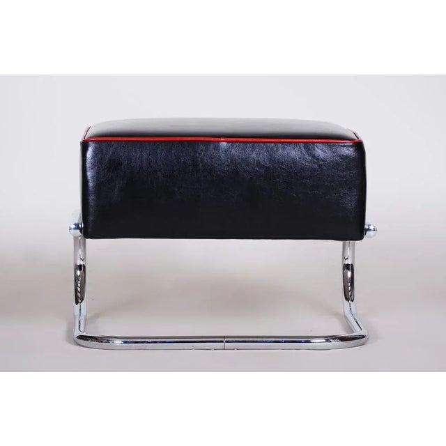 Metal Bauhaus Black Tubular Stool by Robert Slezak, 1930s For Sale - Image 7 of 9