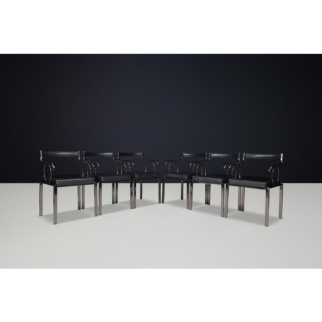 Modern Italian Dining Chairs attributed to Fasem International, 1980s, Set of 6 For Sale - Image 12 of 13