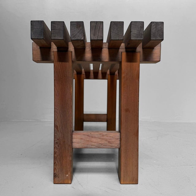 Wood Vintage Japanese Minimalist Display Bench, 1960s For Sale - Image 7 of 14