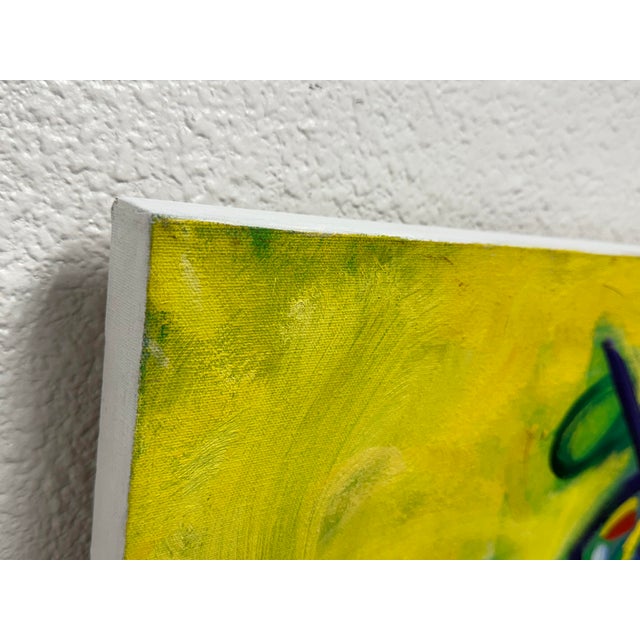Late 20th Century Vibrant Abstract Acrylic on Canvas Painting, Signed For Sale - Image 4 of 12