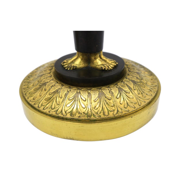 Late 18th Century Pair of Empire "Retour d' Egypt" Candlesticks For Sale - Image 4 of 7