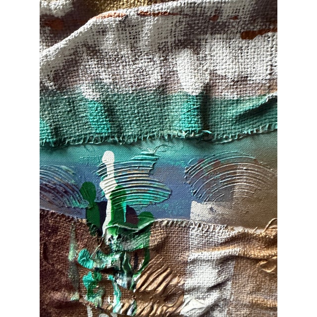 Large Post-Modern 1980s Jeri Ledbetter Signed Abstract Mixed Media Painting For Sale In New York - Image 6 of 12