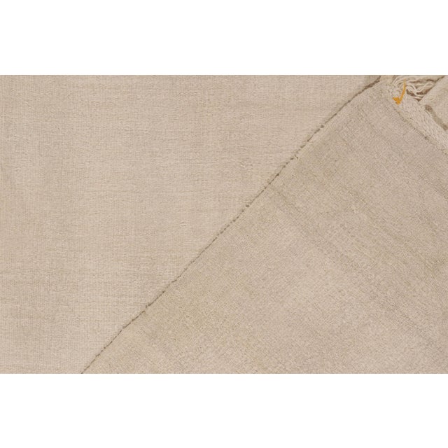 Textile Rare Vintage Turkish Kilim in Off-White and Beige With Black Stripes For Sale - Image 7 of 7