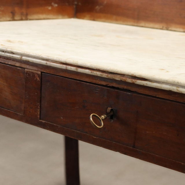 Italian Empire Desk in Walnut with Marble Top For Sale - Image 6 of 12