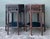 Coffee Vintage Asian Fretwork Burnt Bamboo Side Tables - A Pair For Sale - Image 8 of 12