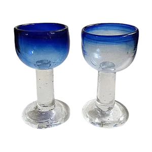 Footed Glasses by Viivi-Ann Keerdo for Koppel-Keerdo Glass Studio, 1999, Set of 2