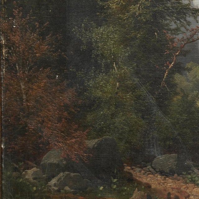 Late 19th Century Carl Hasch, Mountain Landscape with Rapids, 1892, Oil on Canvas, Framed For Sale - Image 5 of 15