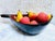 Mid Century Carved Wood Deep Leaf Shaped Bowl With Wood Fruit- 9 Pieces For Sale - Image 4 of 11