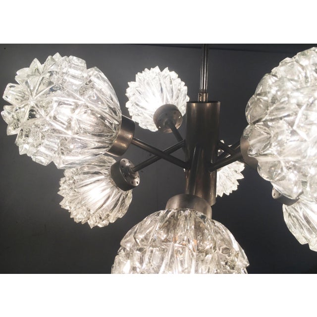 Mid-Century German Space Age Glass and Metal Chandelier from Richard Essig, 1960s For Sale - Image 15 of 18