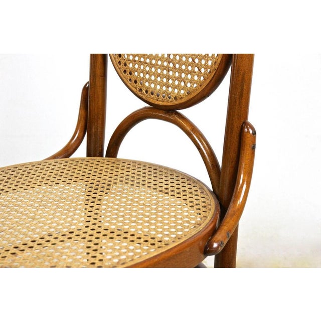 Brown Austrian Art Nouveau Chairs with Table in Bentwood from Thonet, 1915, Set of 5 For Sale - Image 8 of 18