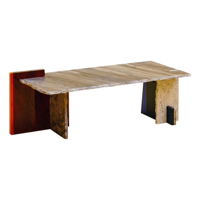 MB Coffee Table II in Reclaimed Natural Stone by Nerinea For Sale