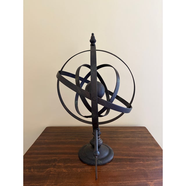 Vintage French Country Iron Garden Armillary Sundial- Outdoor Estate Decor For Sale - Image 10 of 10