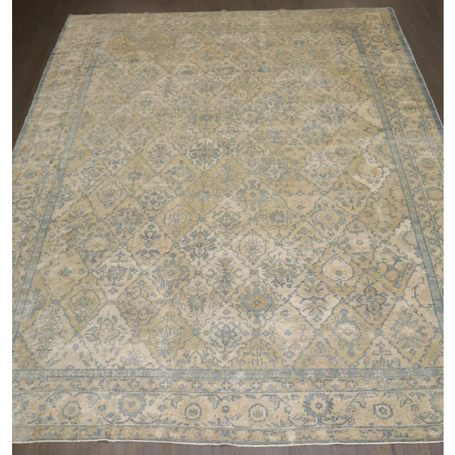 Early 20th Century Lovely Blue Tan Chinese Geometric Rug - 10' x 13'3" For Sale - Image 10 of 12
