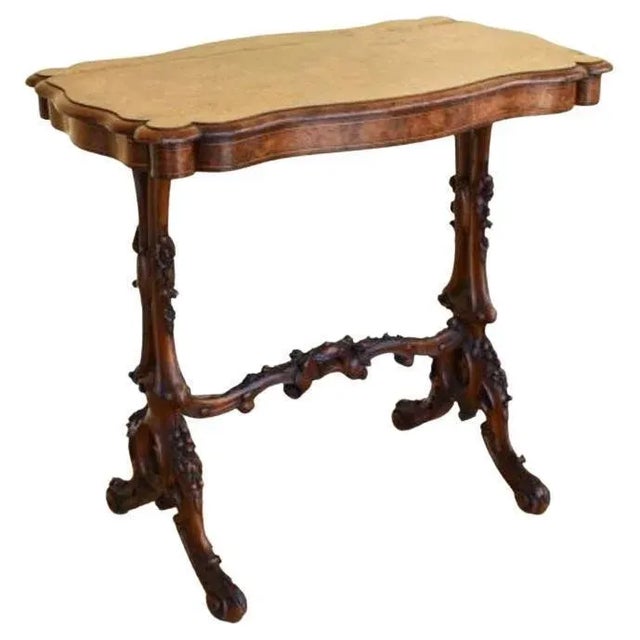 Victorian Burr Walnut Inlaid Table, 1860 For Sale - Image 12 of 12