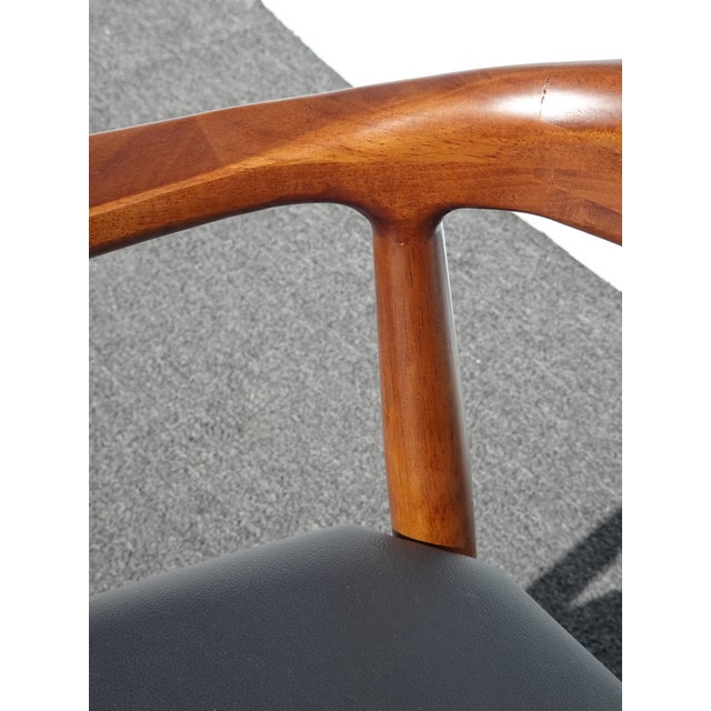 Chairs Hans Wegner for Johannes Hansen Style ~ Set Four Mid Century Black Chairs For Sale - Image 12 of 17