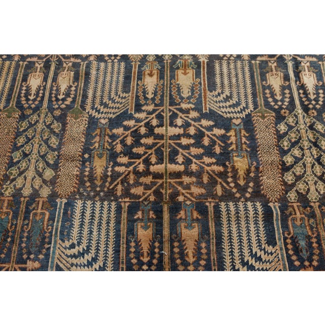 Early 20th Century Early 20th Century Persian Bakhtiari Handmade Wool Rug in Blue, Red, Camel For Sale - Image 5 of 8