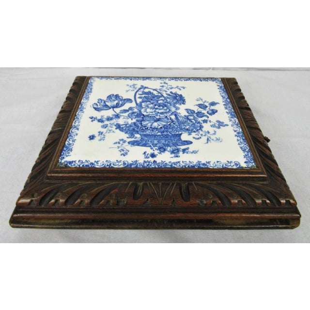 Late 19th Century 1880s Antique French Tile Music Box Trivet For Sale - Image 5 of 5