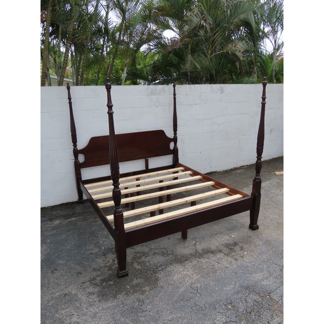 Carved Mahogany King Size Poster Bed 6366 For Sale - Image 16 of 18