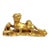 Gilt Bronze Guardian Lion Family Sculpture – 5.5" Foo Dog Group With Cubs For Sale