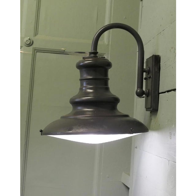 Large Industrial Gun Metal Wall Light, 1930 For Sale - Image 6 of 8