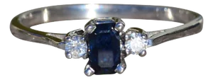 The Whatley: Ladies 14K White Gold Sapphire and Diamond Promise Ring