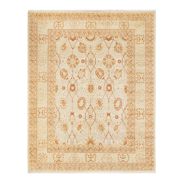 Mogul Collection Hand-Knotted Area Rug - Ivory 8' 4" x 10' 6" For Sale