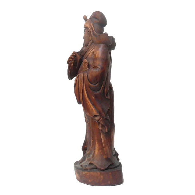 Figurative Vintage Chinese Carved Wood General Guan Figure For Sale - Image 3 of 8