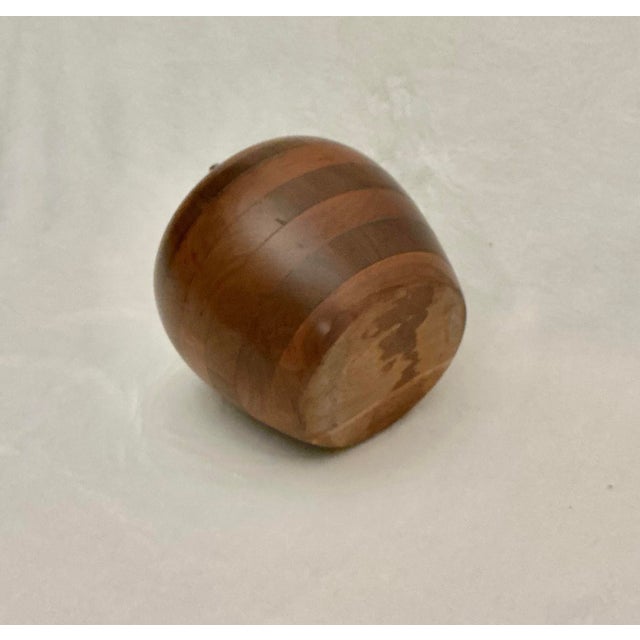 Vintage Mid-Century Modern Apple Shaped Ice Bucket Quaker Solid American Walnut For Sale - Image 9 of 12