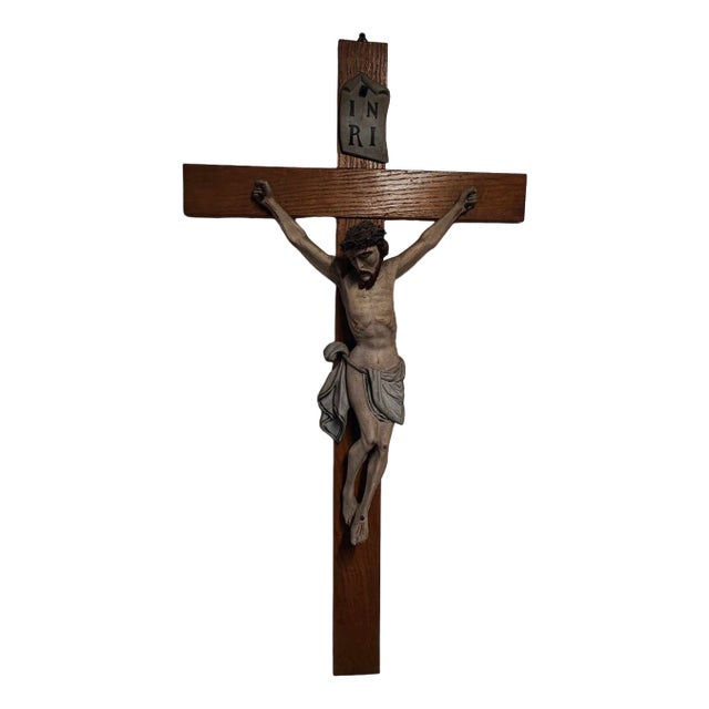 Wooden Cross of Saint Jesus, 1890s For Sale