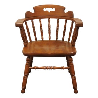 Tell City Solid Hard Rock Maple Colonial Pub Style Dining Arm Chair For Sale