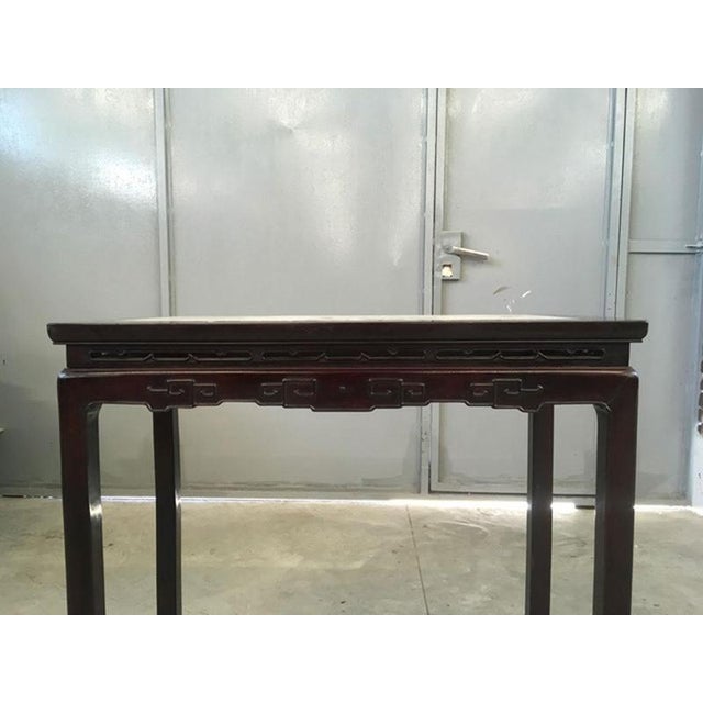 Early 20th Century Chinese Export Elmwood Console with Carrara Marble, 1950 For Sale - Image 18 of 18