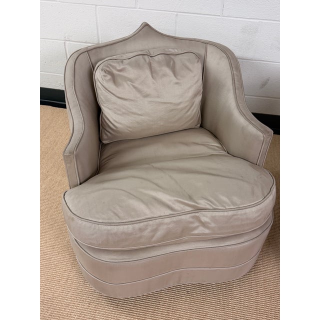 Incredible Pair of James Mont Club Chairs. Compact size and extremely comfortable. Upholstery is in good condition but...