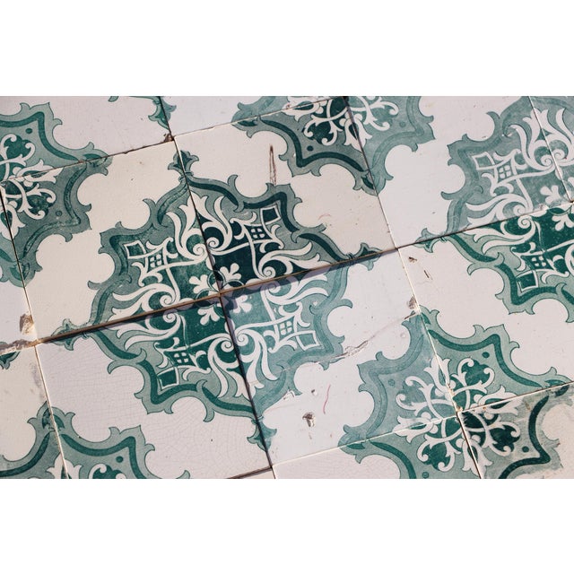 Antique 1920s Set of 78 Antique Large Art Deco Geometric Floral Tiles Portuguese For Sale - Image 10 of 18