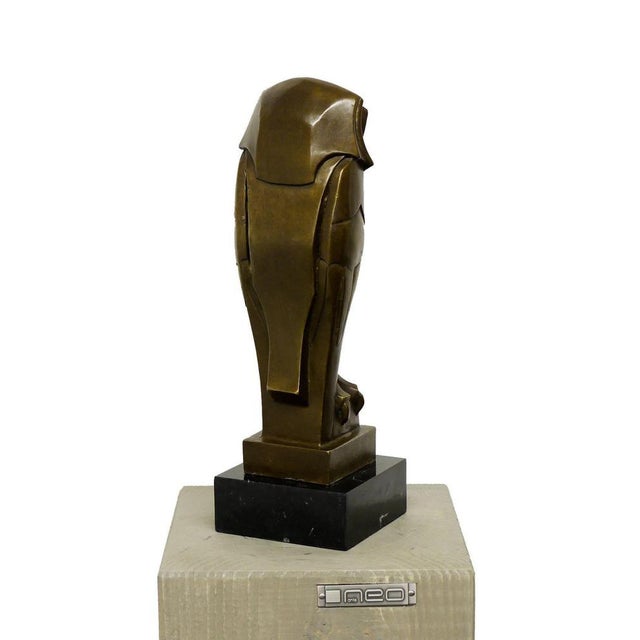 Metal The Owl Bronze Sculpture For Sale - Image 7 of 9