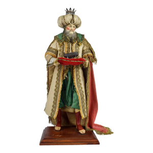 Neapolitan Presepio Magus King Melchior Nativity Figure by Maestro Alfredo Molli Italy - Signed