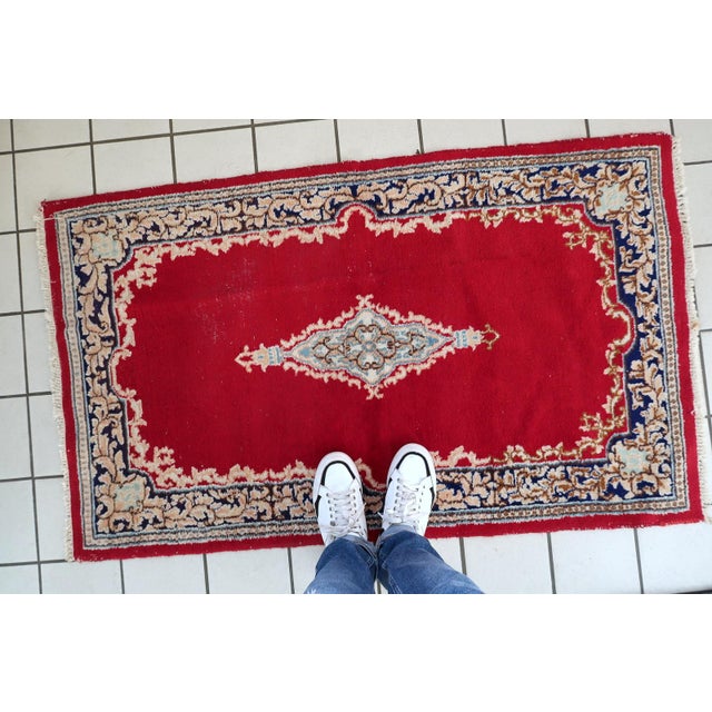 Persian 1950s, Vintage 1950s Persian Kerman Rug 2' X 4' For Sale - Image 3 of 11