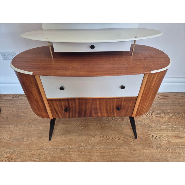 Wood Mid-Century Dressing Table Mirror by Harris Lebus Link, 1950s For Sale - Image 7 of 14