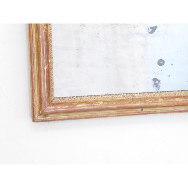French 19th Century French Rubbed Gold Mirror For Sale - Image 3 of 4